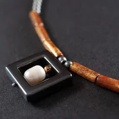 Naszyjniki - Naszyjnik z białą perłą.[PN19] - miniaturka - grafika 1