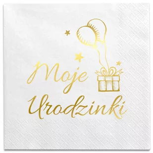 Serwetki białe "Moje Urodzinki" 12 szt. - Dekoracje i nakrycia stołu na imprezę - miniaturka - grafika 1