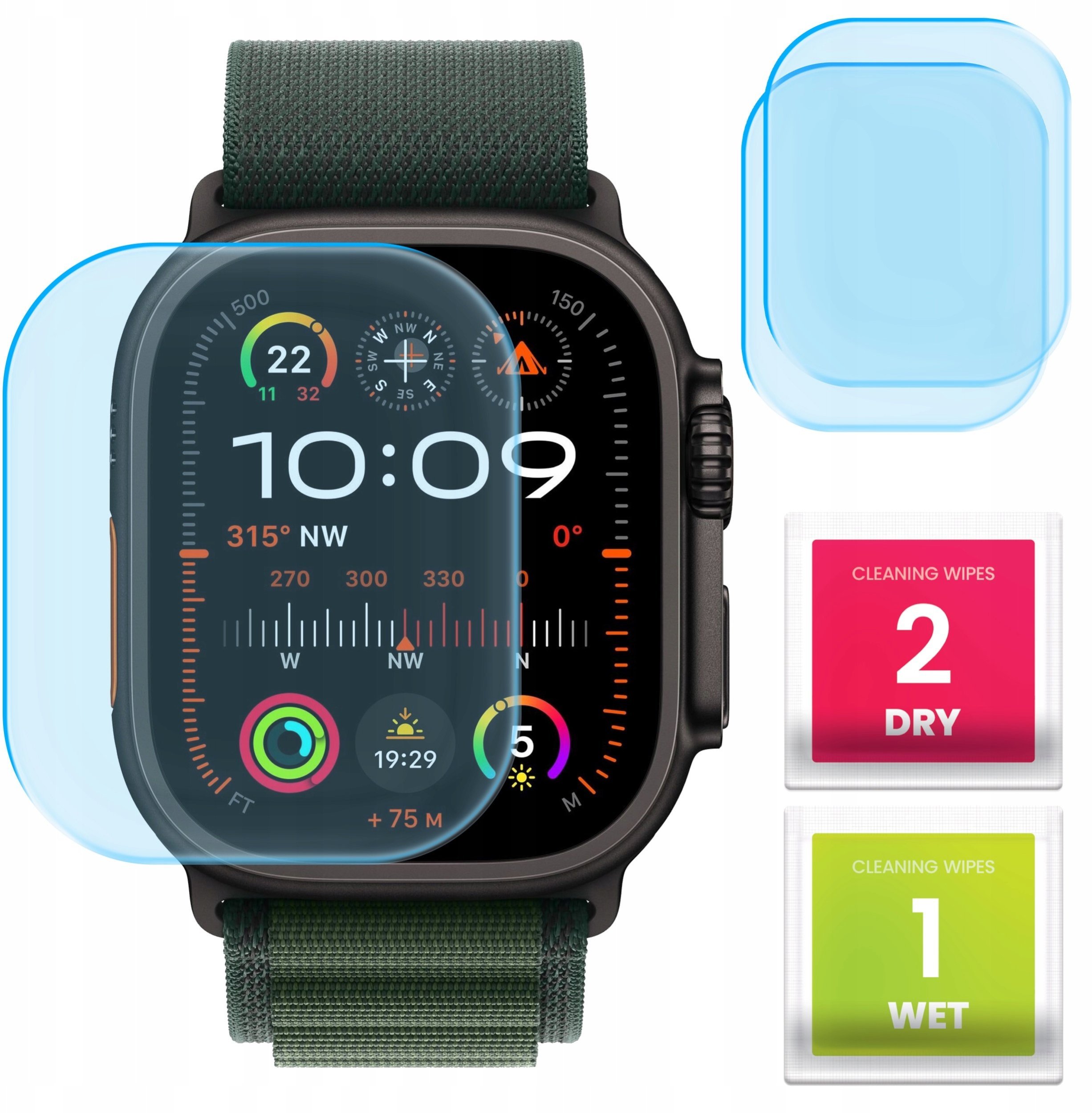 2-PAK Szkło Hybrydowe do Apple Watch Ultra 2 Szkiełko, Ochronne, Odporne