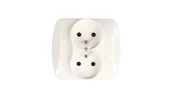 Gniazdka elektryczne - Kontakt Simon Gniazdko Akord z uziemieniem podwójne białe - miniaturka - grafika 1