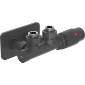 Zawory i kraniki - Mexen G00 zestaw termostatyczny kątowy z maskownicą S, Duplex, DN50, antracyt - W907-900-910-66 - miniaturka - grafika 1