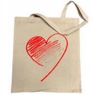 Torby i wózki na zakupy - Walentynki Torba na zakupy nadruk Czerwone Serce - miniaturka - grafika 1