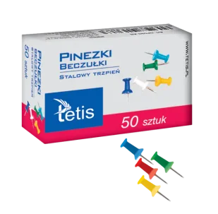 Paczka Pinezki beczułki kolor mix 50 szt 10 sztuk - Tetis - Pinezki - miniaturka - grafika 1