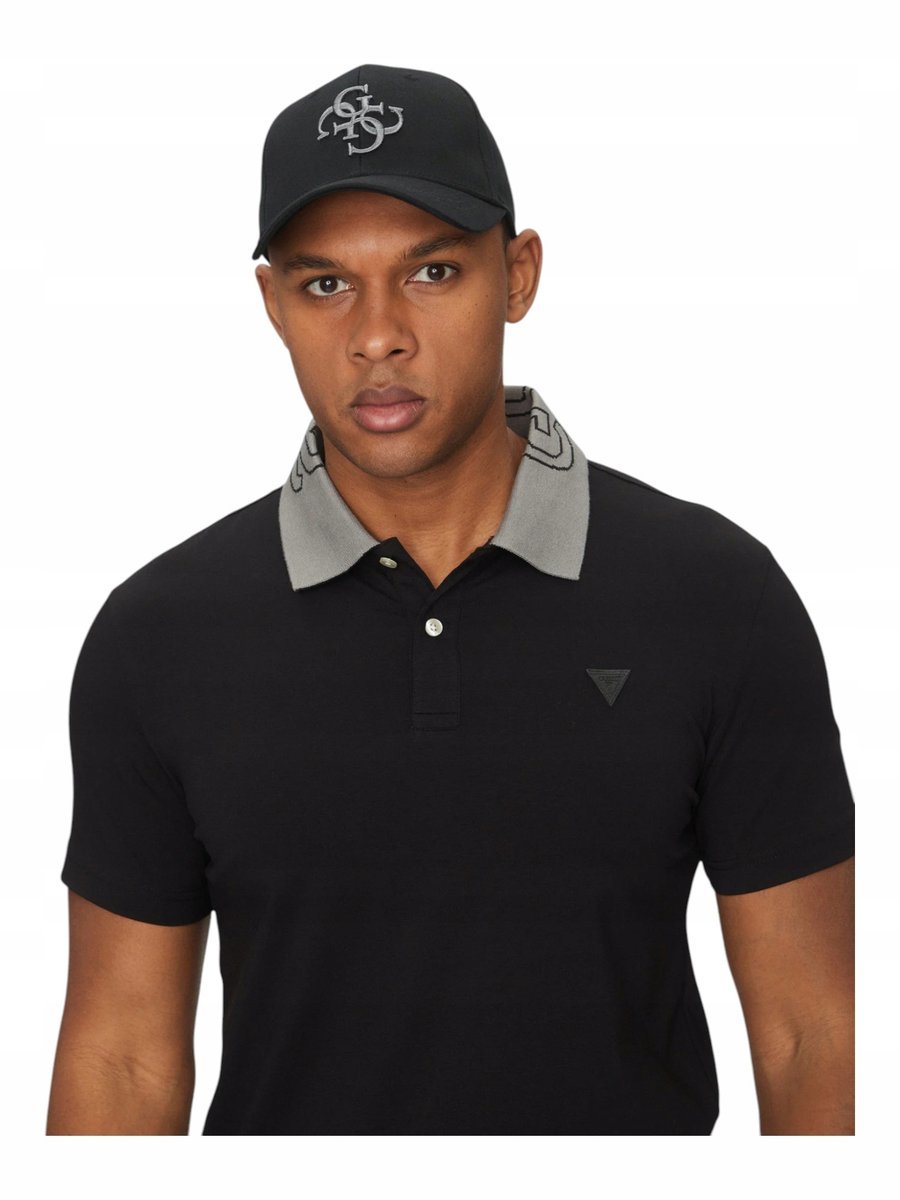 GUESS CZAPKA Z DASZKIEM 4G LOGO HAT CZARNA