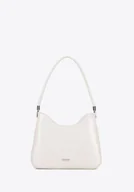 Torebki damskie - Stylowa torebka na ramię z imitacji skóry kremowa - miniaturka - grafika 1