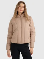 Kurtki damskie - 4F Kurtka puchowa z wypełnieniem syntetycznym damska - beżowa M - miniaturka - grafika 1