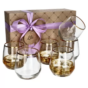 Szklanki do drinków whisky (6 szt.) 370 ml Lile Royal Gold P28970 - Szklanki - miniaturka - grafika 1