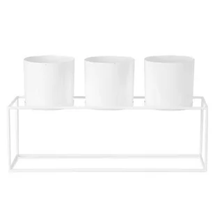 Donica Osłonka Metalowa Potrójna 53X13X31 Biała - Donice - miniaturka - grafika 1