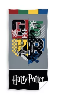 Ręcznik 100% Bawełna 70X140 Harry Potter Logo Grey - Okrycia kąpielowe dla dzieci - miniaturka - grafika 2