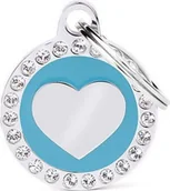 Odblaski i adresówki - Zawieszka Adresówka Identyfikator z grawerem dla psa i kota niebieskie serce glam - miniaturka - grafika 1