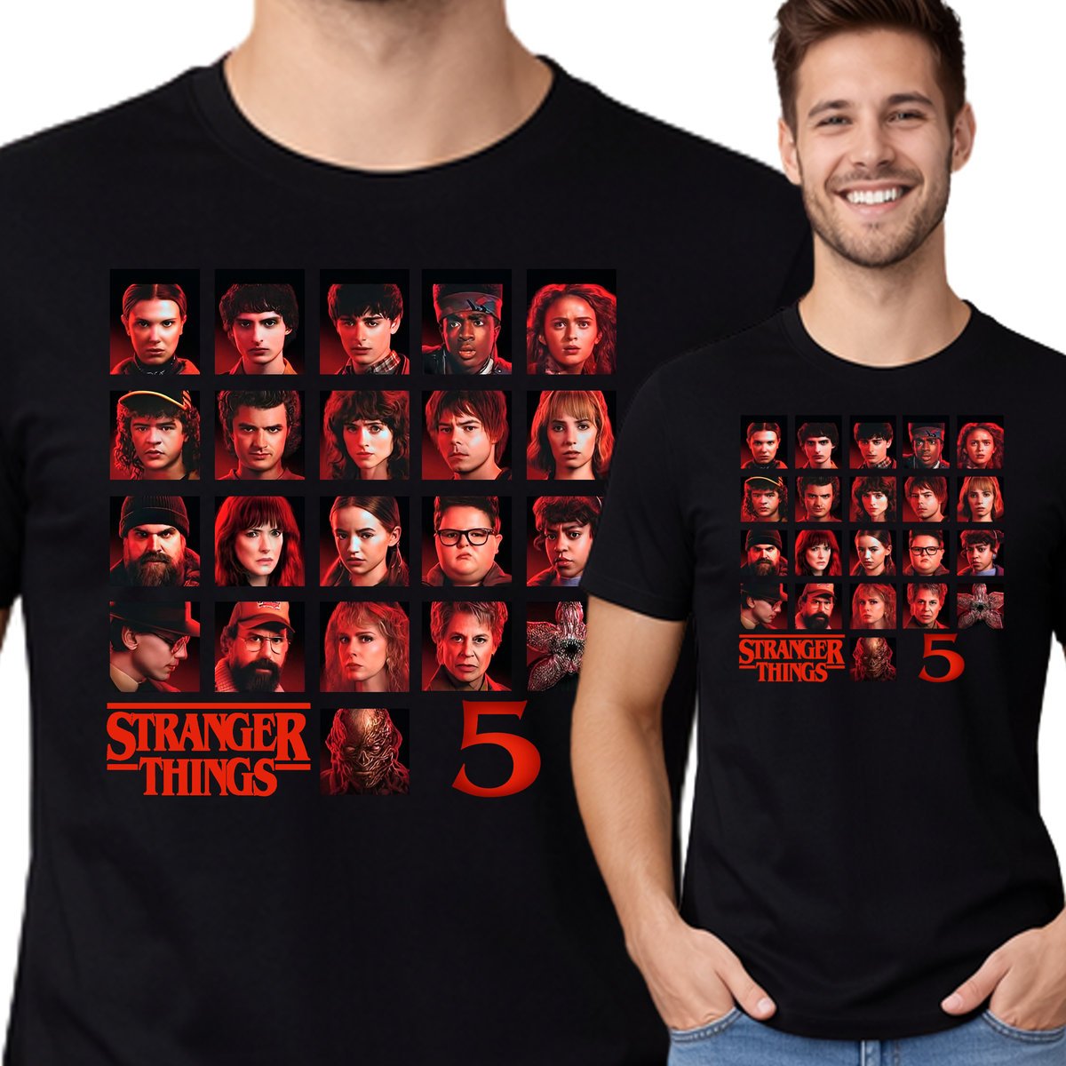KOSZULKA MĘSKA STRANGER THINGS DLA FANA JAKOŚĆ PREMIUM XXL P386 CZARNA