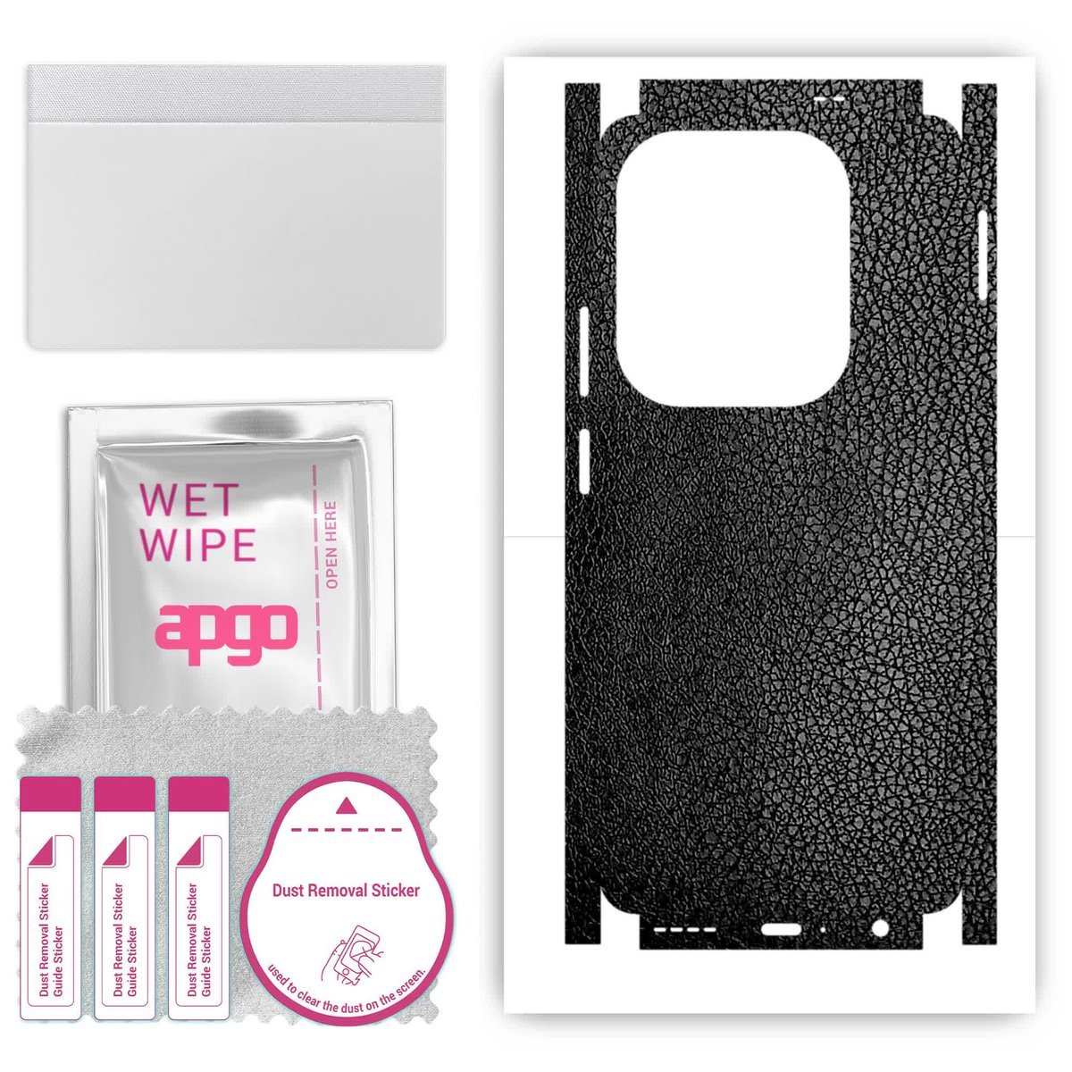 Folia naklejka skórka strukturalna na TYŁ+BOKI do Infinix Hot 40 - Skóra Czarna - apgo SKINS