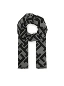 Apaszki i szaliki damskie - Tommy Hilfiger Szal Th Monogram Heavy Scarf AW0AW18051 Czarny - miniaturka - grafika 1