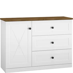 Komoda 08 Lille ML Meble Biały, Dąb Lefaks - Komody - miniaturka - grafika 1