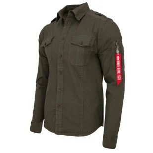 Koszula Alpha Industries Basic Shirt Slim 136426 136 - Ciemnoszara - Odzież taktyczna i umundurowanie - miniaturka - grafika 1