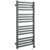 Grzejniki łazienkowe - Excellent Horos grzejnik łazienkowy 96x50 cm elektryczny szary metalik/czarny GREX.HO96.SET.GR - miniaturka - grafika 1