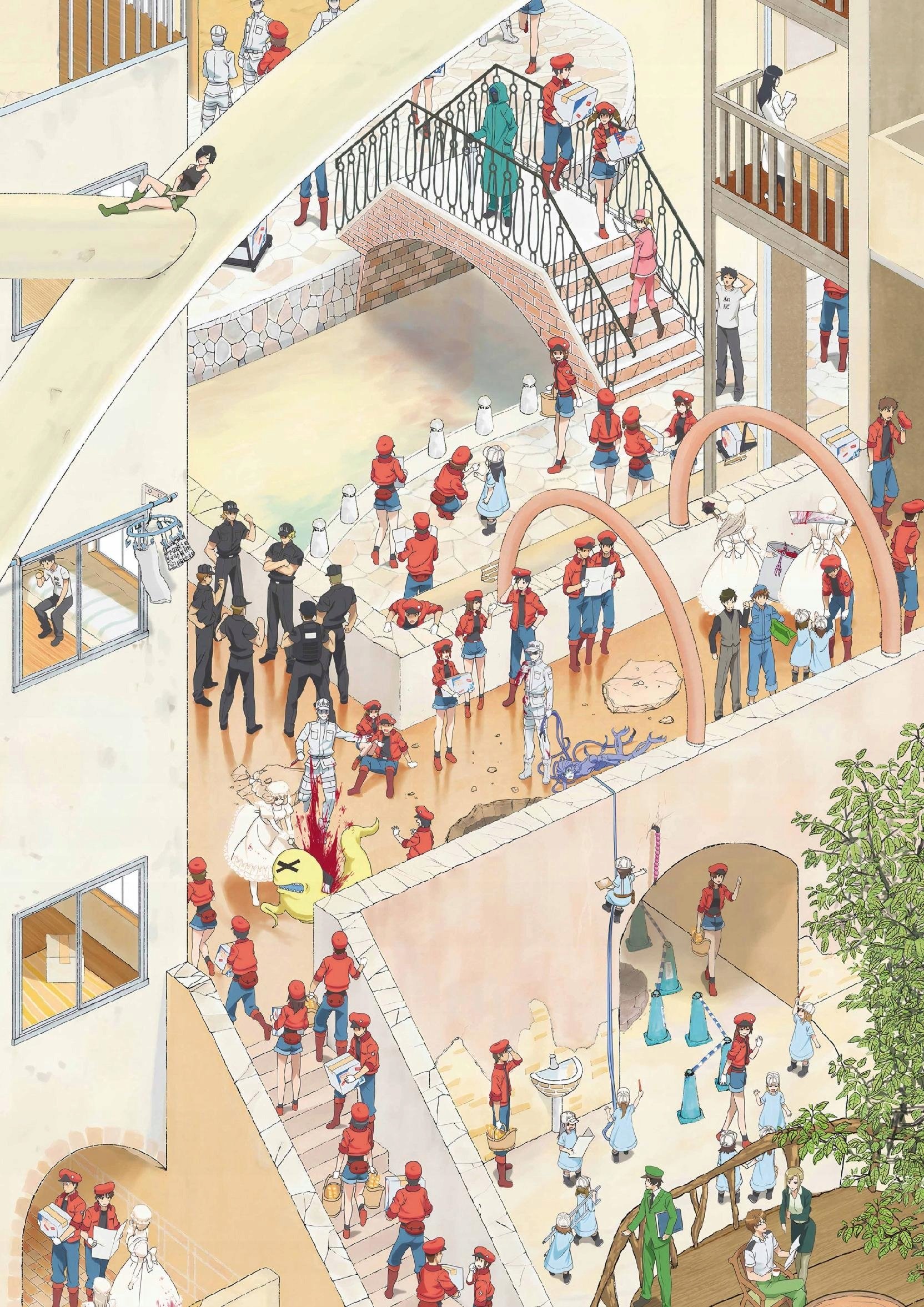 Plakat A1 anime manga Cells at work Hataraku saibo