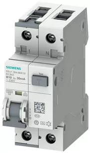 Siemens Wyłącznik kombinowany RCBO typA 30mA 10kA 1+N B10A 5SU1354-6KK10 5SU1354-6KK10 - Bezpieczniki elektryczne - miniaturka - grafika 1
