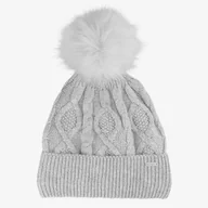 Czapki damskie - Czapka Zimowa 4F Damska Z Pomponem Szara W23ACAPF297-27M - miniaturka - grafika 1