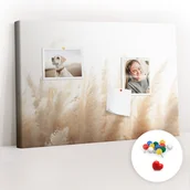 Tablice i flipcharty - Szkolna Tablica korkowa 60x40 cm, Kolorowe Pinezki, wzór Zboże abstrakcja - miniaturka - grafika 1