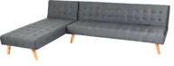 Sofy i kanapy - Narożnik HWC-K38, sofa rozkładana, powierzchnia spania lewa/prawa, tkanina/tkanina lite drewno certyfikat MVG 256cm ~ ciemnoszary - miniaturka - grafika 1