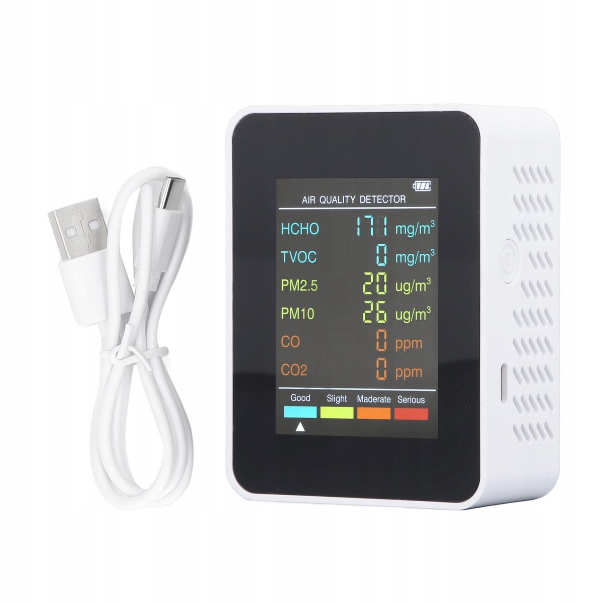 Monitor jakości powietrza Przenośny ekran LCD z podświetleniem CO2 TVOC