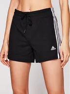 Spodenki damskie - adidas Szorty sportowe Essentials Slim 3-Stripes GM5523 Czarny Slim Fit - miniaturka - grafika 1