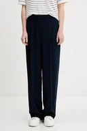 Spodnie sportowe damskie - Tommy Hilfiger spodnie damskie kolor granatowy proste high waist WW0WW46749 - miniaturka - grafika 1