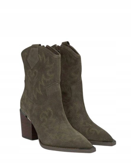 ALMA EN PENA ZAMSZOWE BOTKI KOWBOJKI Z HAFTEM I OBCASEM 36 T6A