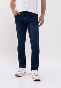 Granatowe jeansy, Regular Fit, D-JERRY 55 - Volcano - Spodnie męskie - miniaturka - grafika 1