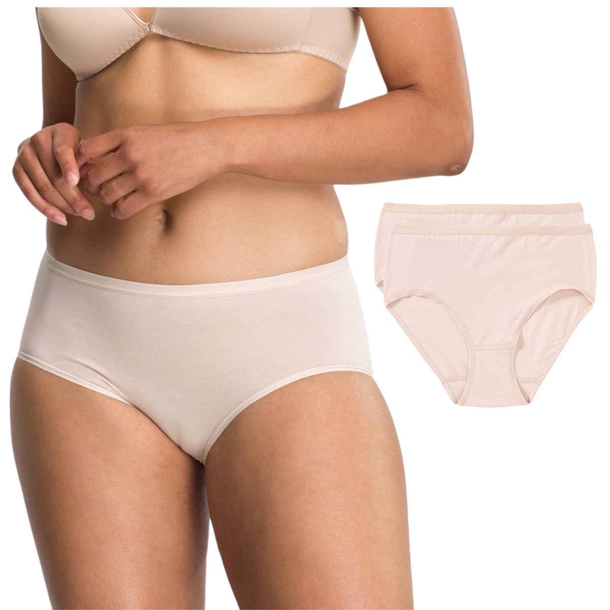 Majtki figi bawełniane gładkie SPEIDEL 3632 Midi Brief 2pack beżowe 40