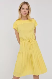 Sukienki - Trussardi Trussardi sukienka kolor żółty mini rozkloszowana - grafika 1