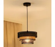 Lampy sufitowe - Brilagi - Żyrandol na lince DAKOTA LUNETA 1xE27/15W/230V śr. 25 cm czarny/beżowy - miniaturka - grafika 1