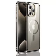 Etui i futerały do telefonów - Etui D-Pro Titanium Metal Frame obudowa magnetyczna do MagSafe iPhone 15 Pro Max (Titanium Gray) - miniaturka - grafika 1