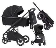 Wózki dziecięce - Wózek wielofunkcyjny 2w1 gondola i spacerówka ALFA Carrello Black - miniaturka - grafika 1