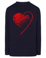Koszulki męskie - Walentynki Longsleeve męski Czerwone Serce r.S - miniaturka - grafika 1