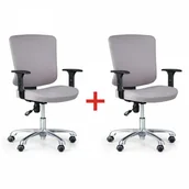 Fotele i krzesła biurowe - B2B Partner Krzesło biurowe Hilsch 1+1 gratis, szary 459046 - miniaturka - grafika 1