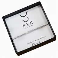 Bransoletki - Bransoletka z Kamieni Naturalnych BYK Zodiak Agat Szary Kwarc Różowy - miniaturka - grafika 1