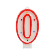 Urodziny dla dorosłych - Świeczka cyferka 0 kropki - świeca - miniaturka - grafika 1