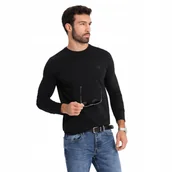 Koszulki męskie - Longsleeve męski koszulka długi rękaw bawełna czarny OM-LSBC-0124 V1 r. L - miniaturka - grafika 1