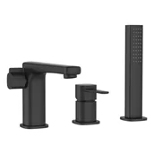 Baterie wannowe i prysznicowe - Bateria wannowa 3-otworowa czarna 21.5 cm Magic Invena - miniaturka - grafika 1