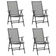 Fotele i krzesła ogrodowe - vidaXL Składane krzesła z siatką, 4 szt., stalowe, antracytowe - miniaturka - grafika 1