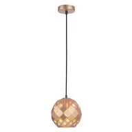 Lampy sufitowe - Italux Wisząca LAMPA geometryczna PAULELA PND-34221-1S-GD ażurowy ZWIS do sypialni złoty PND-34221-1S-GD - miniaturka - grafika 1