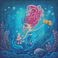 Zabawki kreatywne - Diamentowa mozaika - Syrena 40x40cm Ideyka - miniaturka - grafika 1