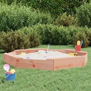 vidaXL Piaskownica z siedziskami, ośmiokątna, lite drewno daglezjowe - Place zabaw - miniaturka - grafika 3