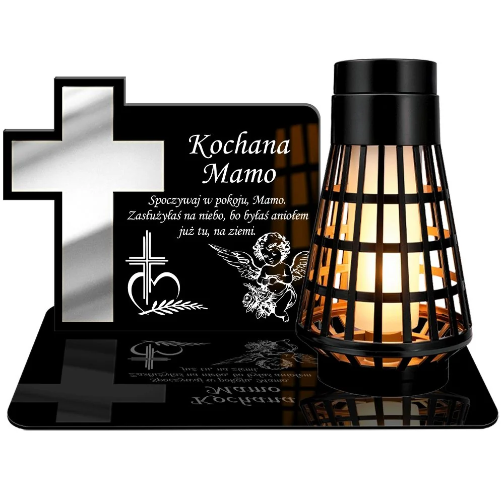 WIECZNY ZNICZ SOLARNY LED DLA MAMY LAMPION NA GRÓB CMENTARZ EFEKT PŁOMIENIA