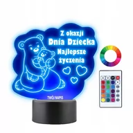 Lampy stojące - Lampka Nocna 3D LED Miś Dzień Dziecka Prezent - miniaturka - grafika 1