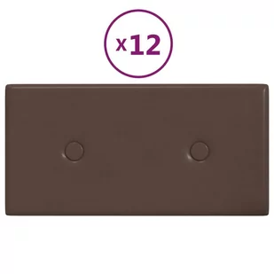 vidaXL Panele ścienne, 12 szt., brązowe, 30x15 cm, sztuczna skóra 343973 - Panele ścienne i boazeria - miniaturka - grafika 3