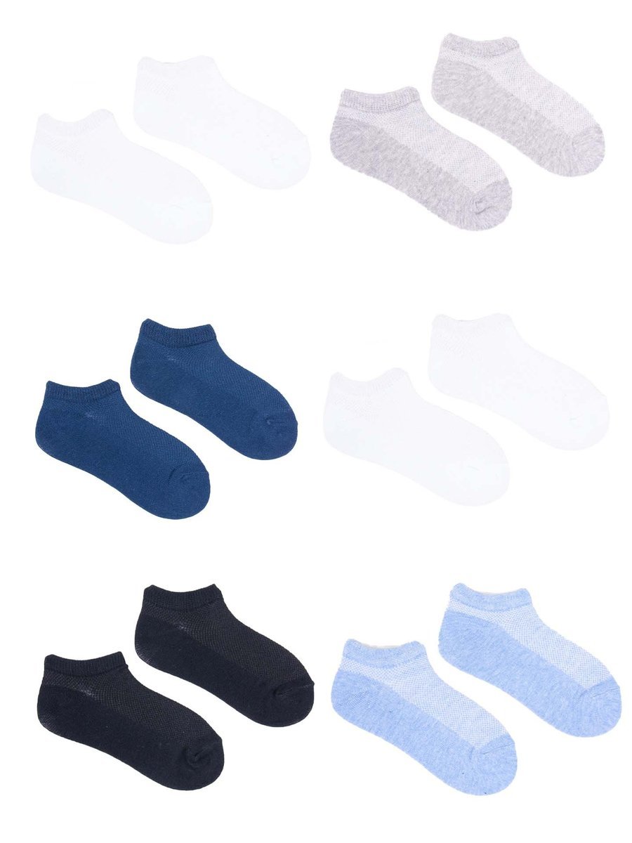 Skarpety stopki chłopięce basic ażurowe 6PAK 17-19