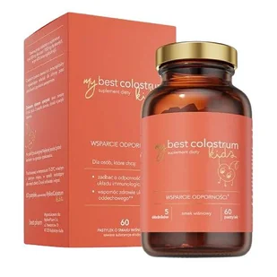 MyBestPharm MyBestColostrum Kids pastylki o smaku wiśniowym, 60 szt. - Przeziębienie i grypa - miniaturka - grafika 1
